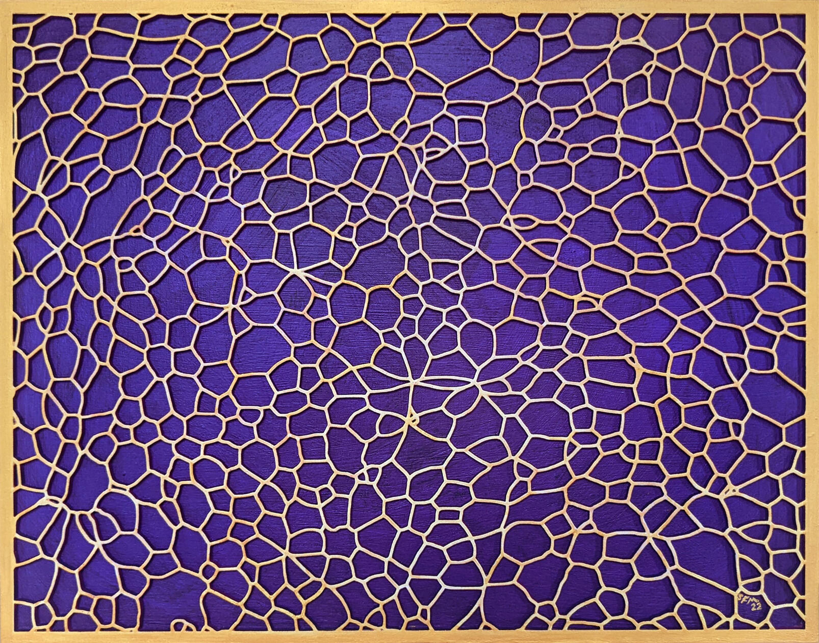 "Quiet Cadence" - 11" x 14" - Acrylic paint, Spray paint, Laser-etched masonite
